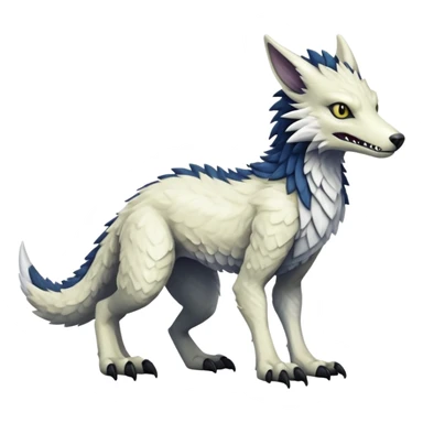 Sergal-Vernid-hyrid-animal-creature, full body sticker