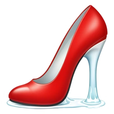 a full red heel with a white liquid inside heel sticker
