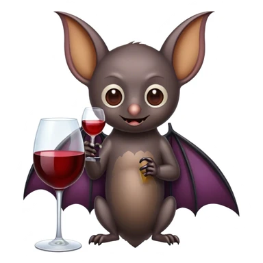 Bat drinking wine  sticker