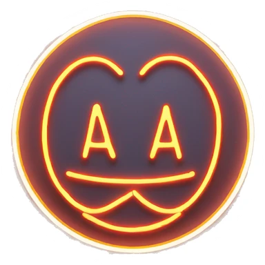 a round neon sign that glows orange, red and yellow and says “pro show” inside sticker