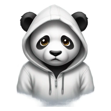 sad panda wearing a hoodie sticker