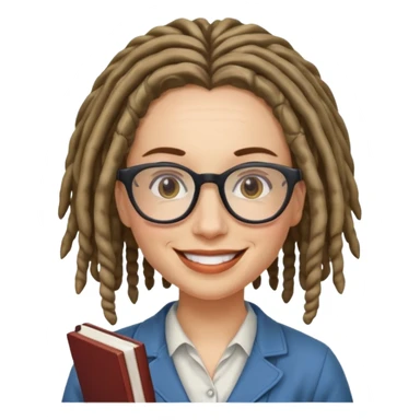 Dreadlocked librarian lady sticker