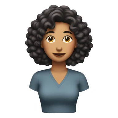 Mujer con pelo rizado morena sticker