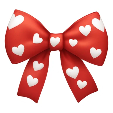 red bow with white hearts on it  sticker