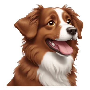 Red australian shepherd smiling sticker