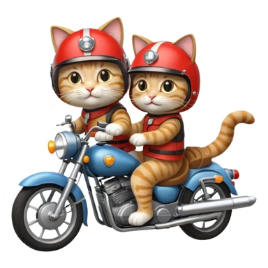 cats riding motorcycle sticker