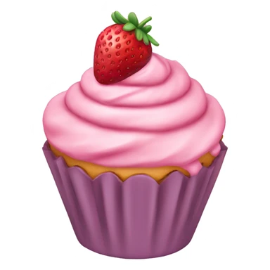 birthday pastel pink strawberry capcake  sticker