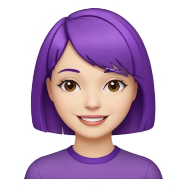 Woman purple bob haircut sticker