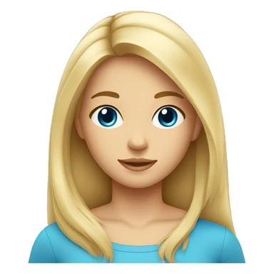 Fille au cheveux blond et long avec les yeux bleus  sticker