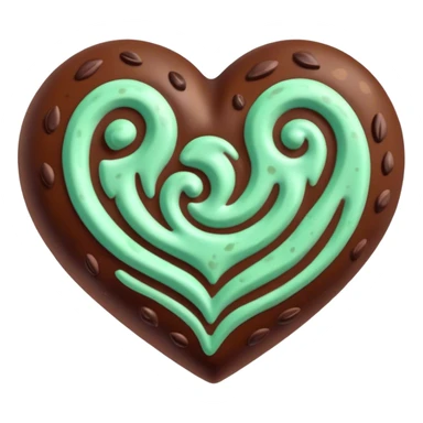 Mint chocolate chip heart sticker
