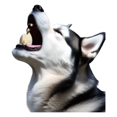 Whole husky howling at moon sticker