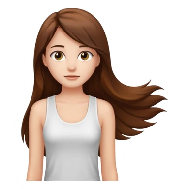a pretty bratz fair girl with long straight hair with a white tank top sticker
