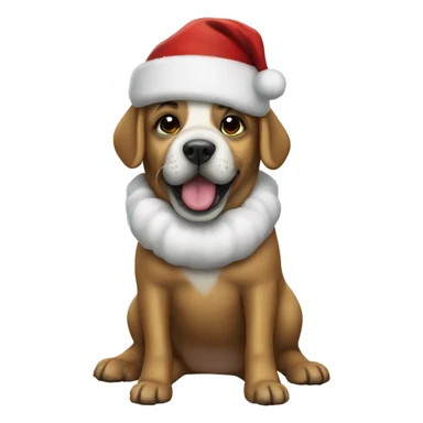 Dog dressed as Santa  sticker