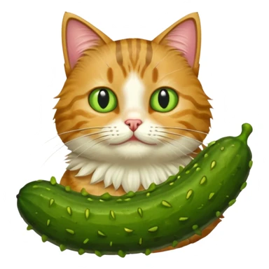 cat with a pickle sticker