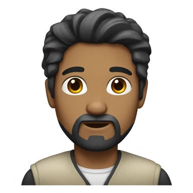 developer with a black beard. Without mustache. No beard between nose and mouth. White skin tone. Nice black hair sticker