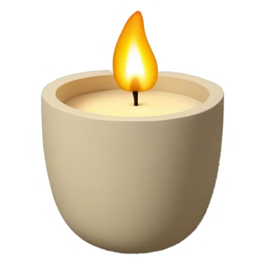 candle in beige concrete ridged vessel sticker