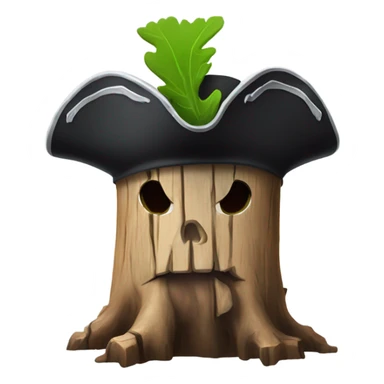 ugly tree stump with a pirate hat sticker