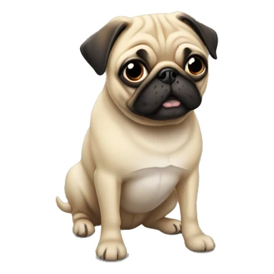 Cut dog pug sticker