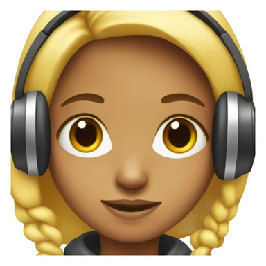 girl wearing headphones  sticker