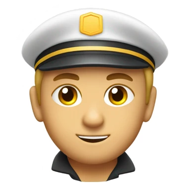 caucasian train conductor with flames sticker