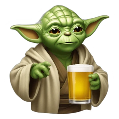 yoda buvant une bière sticker