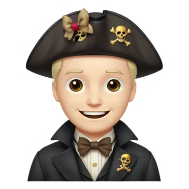 Pirate captain with bow tie under coat sticker