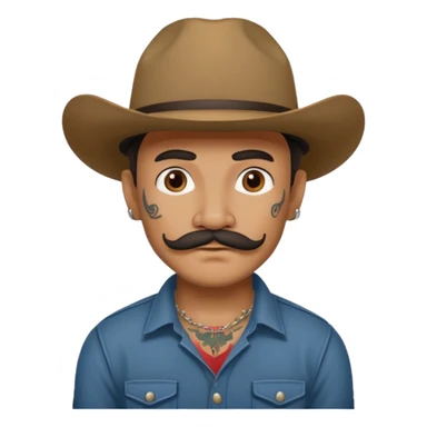 mustached cowboys with tattoos  sticker
