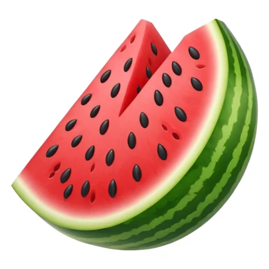 Watermelon slice with star-shaped seeds. sticker