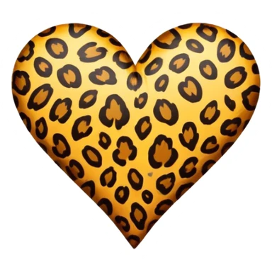 leopard heart sticker