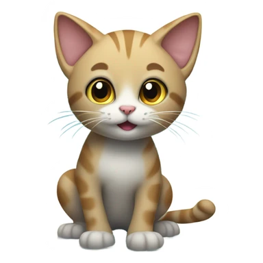 Cat standing in blue water on beach sticker