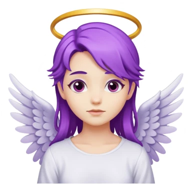 differnt angel with purple hair with wings sticker