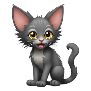 cat lykoi sits sticker