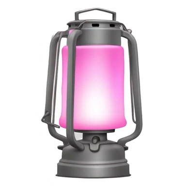 Realistic camping pink and gray lit camping lantern lisolated. sticker