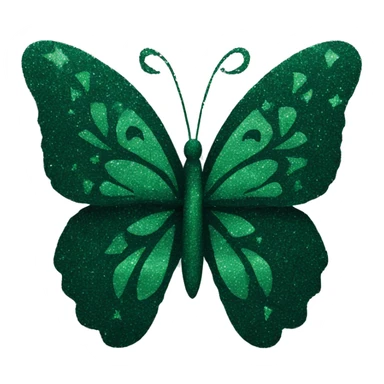 Dark green glitter Butterfly with pattern sticker