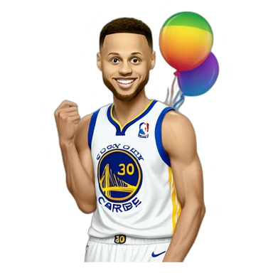 steph curry with gay pride shirt on sticker