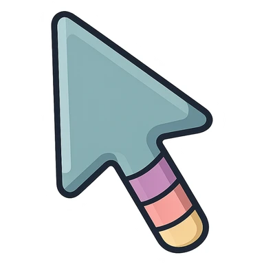 mouse cursor in classic arrow shape, icon-color-outlined style, thin clean outlines, soft rounded shapes, pastel palette #98B5BC, #B5B3C1, #C9A3C9, #E4C0CA, #F7DCD1, #F7C0AA, detailed shadows and highlights, soft lighting, transparent background sticker