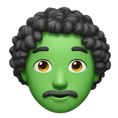 Homme cheveux noir bouclé yeux verts sticker