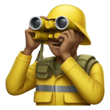Yellow Army guy with binoculars  sticker