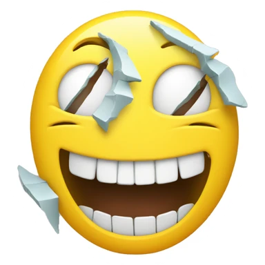 Smiley with broken teeth sticker