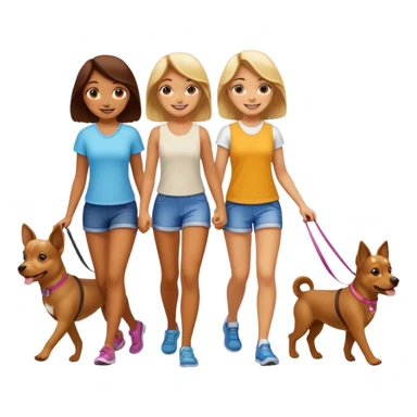 Three girls on a hot girl walk with two dogs sticker