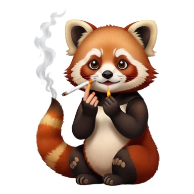 Female red panda smoking a cigarette sticker