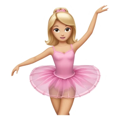 brown blonde barbie ballerina  sticker