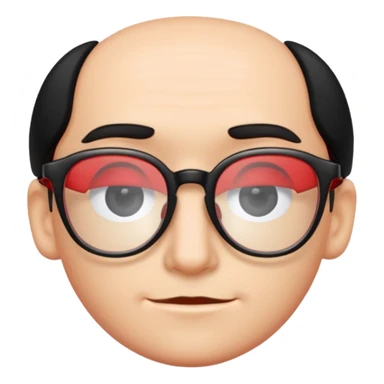 Red Glasses with subtle shine and curved frame edges. sticker