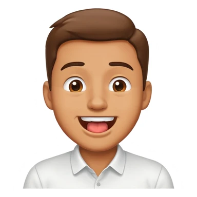 Guy drooling out his mouth and smiling  sticker