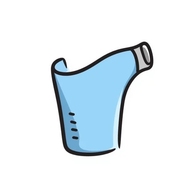 Hand-drawn simple blue VO2 max mouthpiece for exercise testing sticker