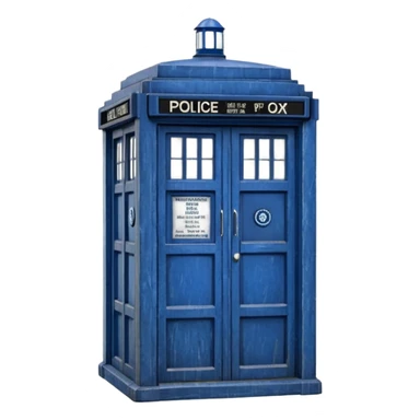 Tardis iconic blue police box, simple and expressive sticker