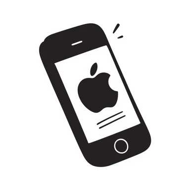 an iPhone, hand drawn doodle style sticker