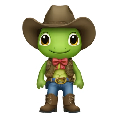 create a camo turtle wearing cowboy boots  sticker