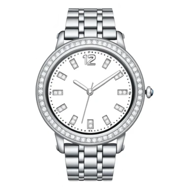 Crie um relógio de pulso prateado cravejado de diamantes  sticker