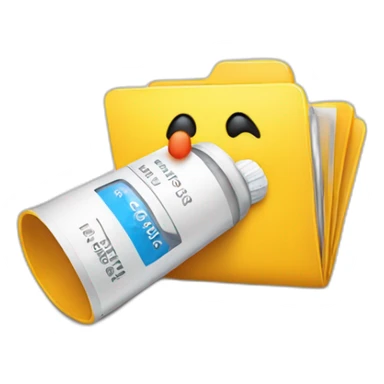 i want an emoji representing a folder with medication drugs coming out of it sticker